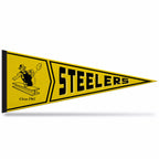 Rico Industries Nfl Football Pittsburgh Steelers Retro - Alt 12'' X 30'' Felt Wall D  Cor Pennant - Great For Home/Bed Room/Man