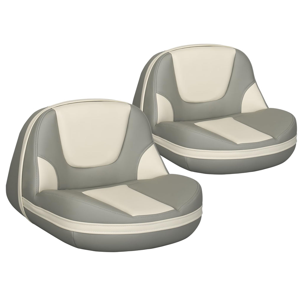 Leader Accessories Pro Casting Boat Seats Lean Pro High Back Fishing Bass Boat Seat Butt Seat 2 Seats (Beige Light Gray)