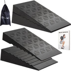 Squat Wedge Block (4Pcs) Adjustable Non-Slip Squat Ramp, Deadlift Wedge, Calf Stretcher, Slant Board, Incline Board Improve Stre