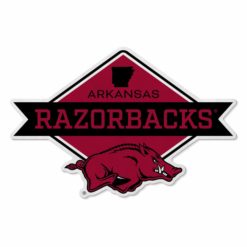 Rico Industries Ncaa Arkansas Razorbacks Diamond Shape Cut Pennant - Home And Living Room D  Cor - Soft Felt Ez To Hang