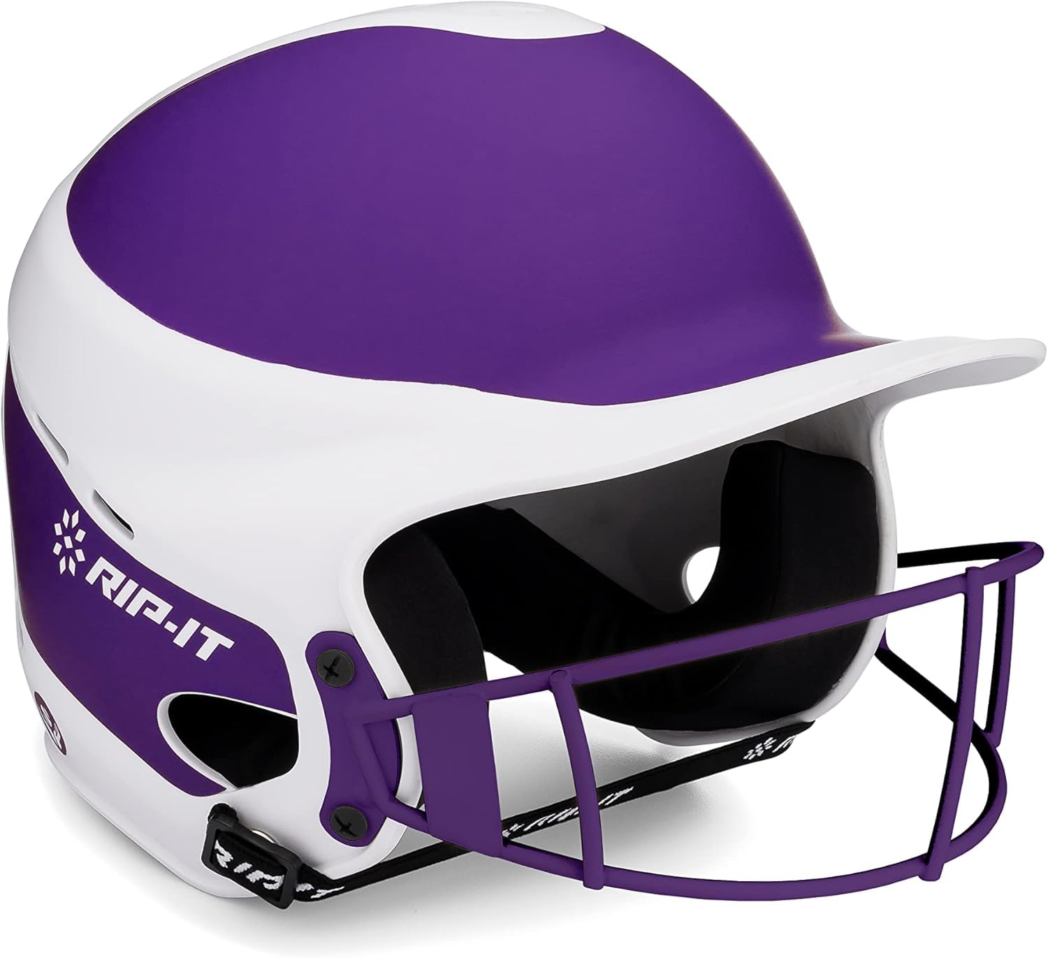 RIP-IT | Vision Pro Softball Batting Helmet with Face Mask | Matte | Two-Tone Purple S/M | Lightweight Womens Sport Equipment