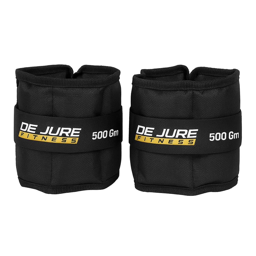 De Jure Fitness Adjustable Ankle & Wrist Weights Pair (0.5Kg X 2) For Men & Women | Strength Training, Walking, Running, Workout