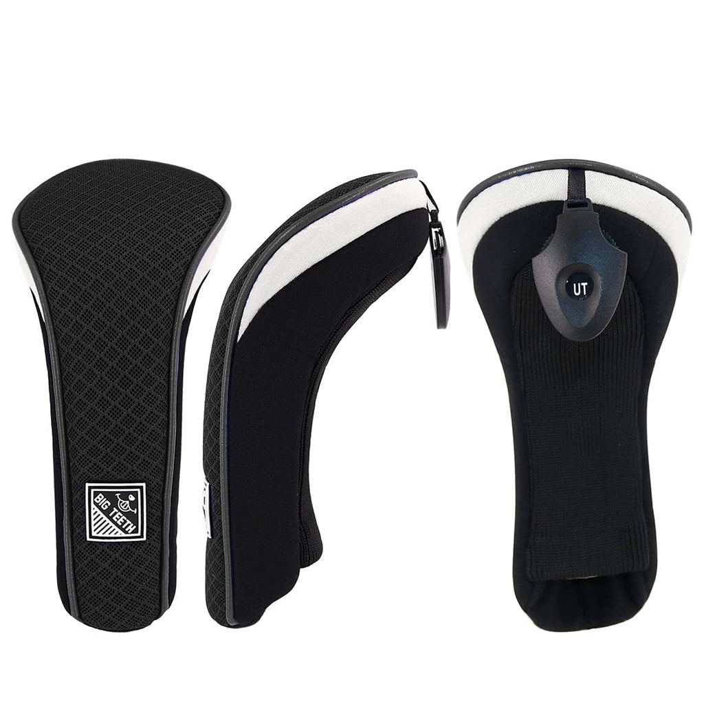 Big Teeth Golf Hybrid Head Covers Set Headcovers Utility Ut Club Protector Meshy With Interchangeable Number Tag (2 Pcs)