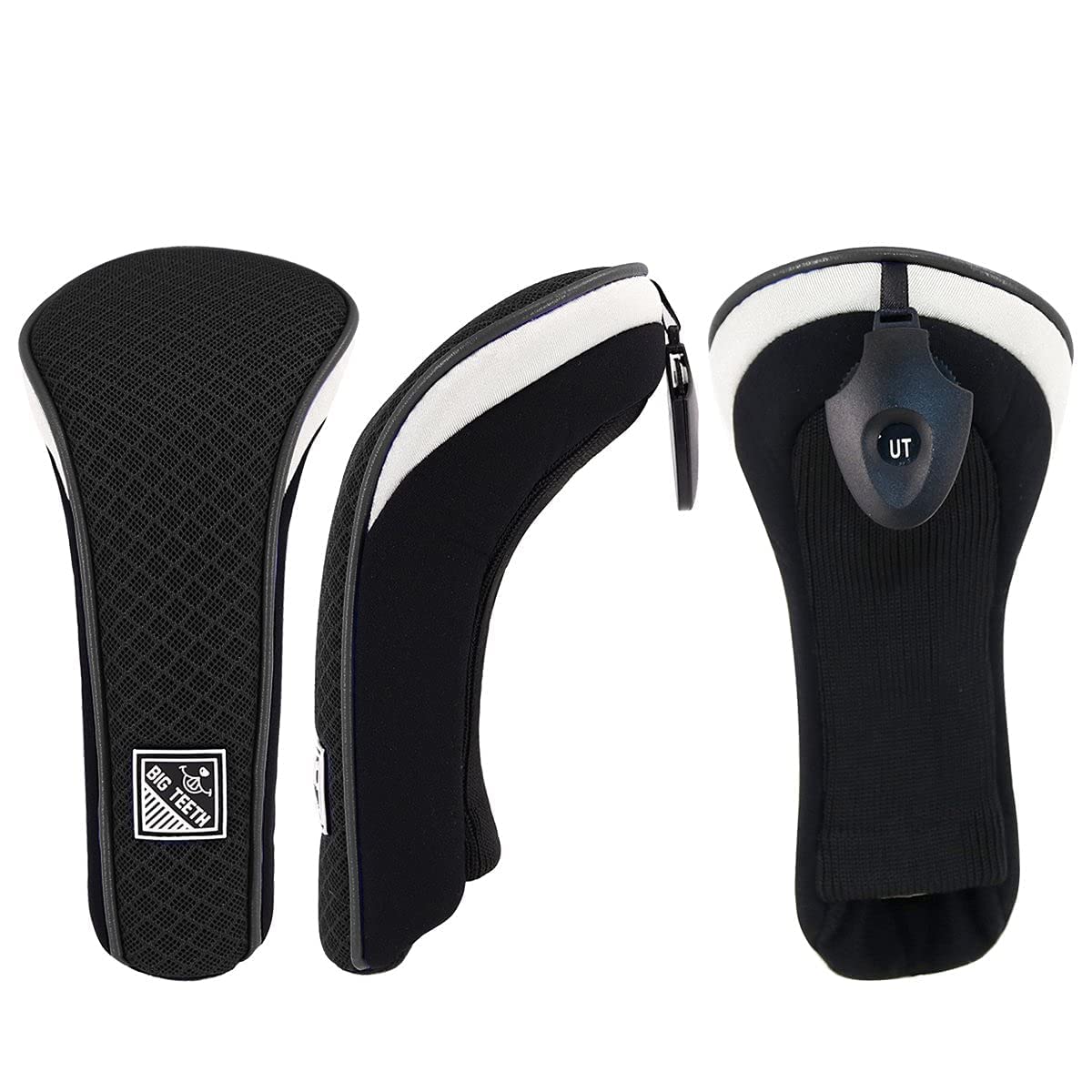 Big Teeth Golf Hybrid Head Covers Set Headcovers Utility Ut Club Protector Meshy With Interchangeable Number Tag (2 Pcs)