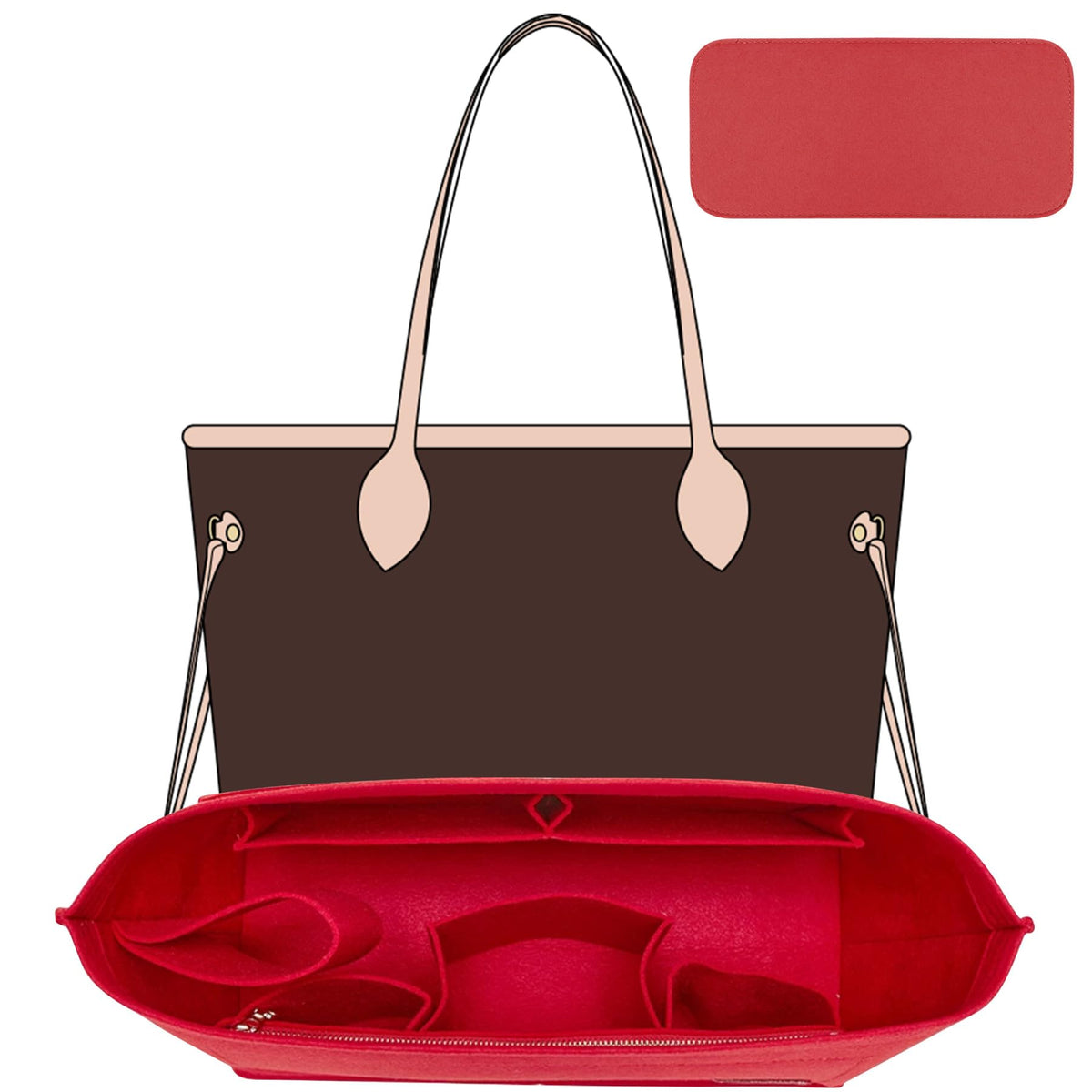 Nf/Mm Red Purse Organizer Insert