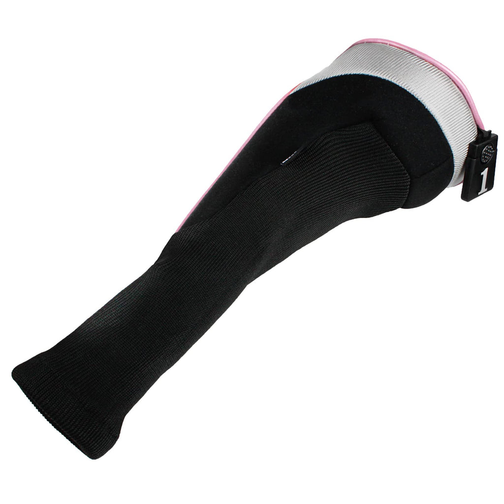 Andux 4Pcs/Set Golf 460Cc Driver Wood Club Head Covers Long Neck With Interchangeable No. Tags Pink