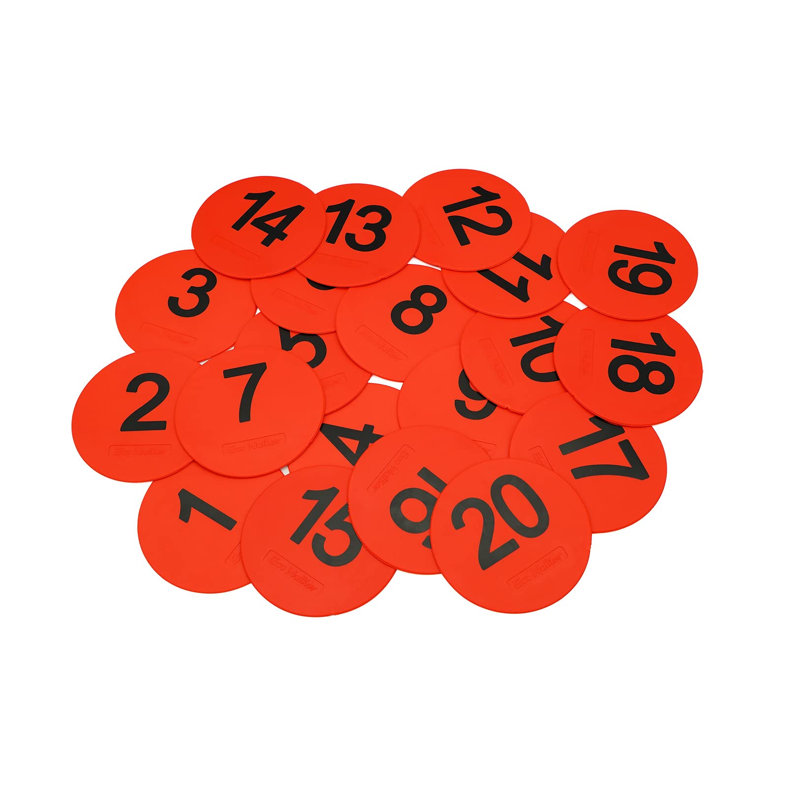 Eco Walker 4Inch Mini Floor Spot Markers For Classroom Preschool And Kindergarten (Set Of 20Pcs) (Red Number 1-20)