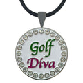 Giggle Golf Bling Golf Ball Marker With A Magnetic Pendant Necklace For Women (Golf Diva)