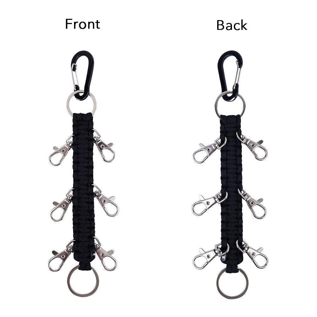 Deeka Paracord Handmade Cheer Bows Holder For Cheerleading Teen Girls High School College Sports - Black
