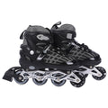 Endless EL1025 Inline Adjustable Skate | Color: Black | Size: Medium (US1-US5) | for Kids 6 to 12 Years | Aluminium Chassis & 70