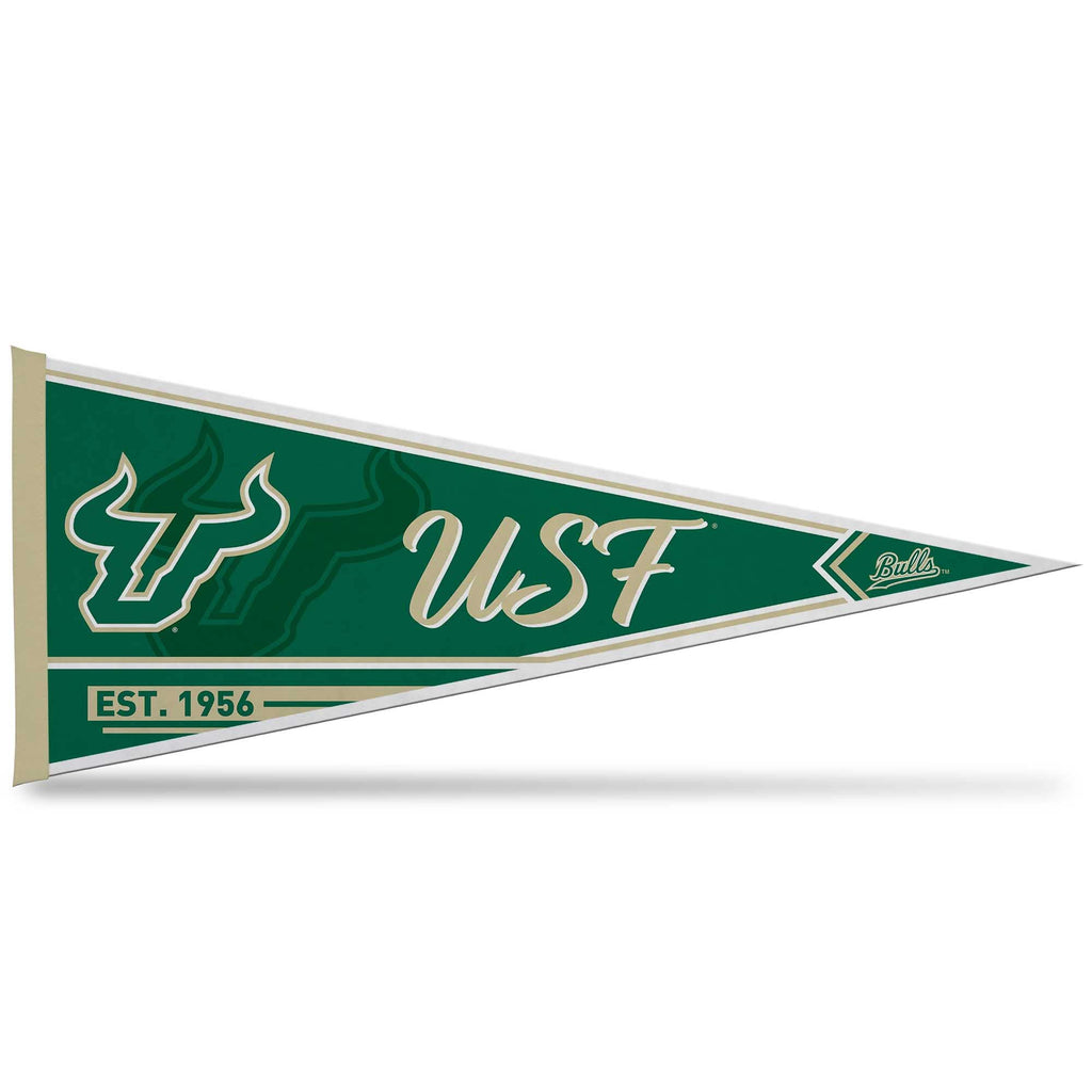 Rico Industries Ncaa South Florida Bulls - Usf Classic 12'' X 30'' Felt Wall D  Cor Pennant - Great For Home/Bed Room/Man Cave D