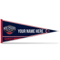 Rico Industries Nba Basketball New Orleans Pelicans Personalized - Custom 12'' X 30'' Soft Felt Pennant - Ez To Hang