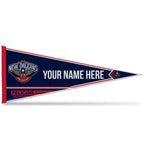Rico Industries Nba Basketball New Orleans Pelicans Personalized - Custom 12'' X 30'' Soft Felt Pennant - Ez To Hang