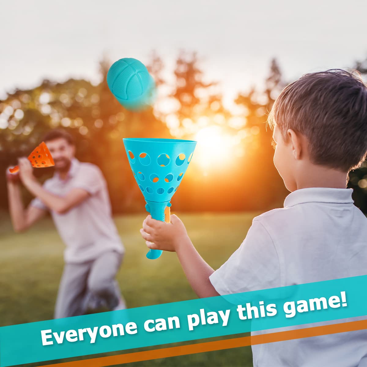Punkdog Pop And Catch Ball Game With 24 Balls And 4 Catch Launcher Baskets - Outdoor Indoor Game Activities For Boys & Girls, Ch
