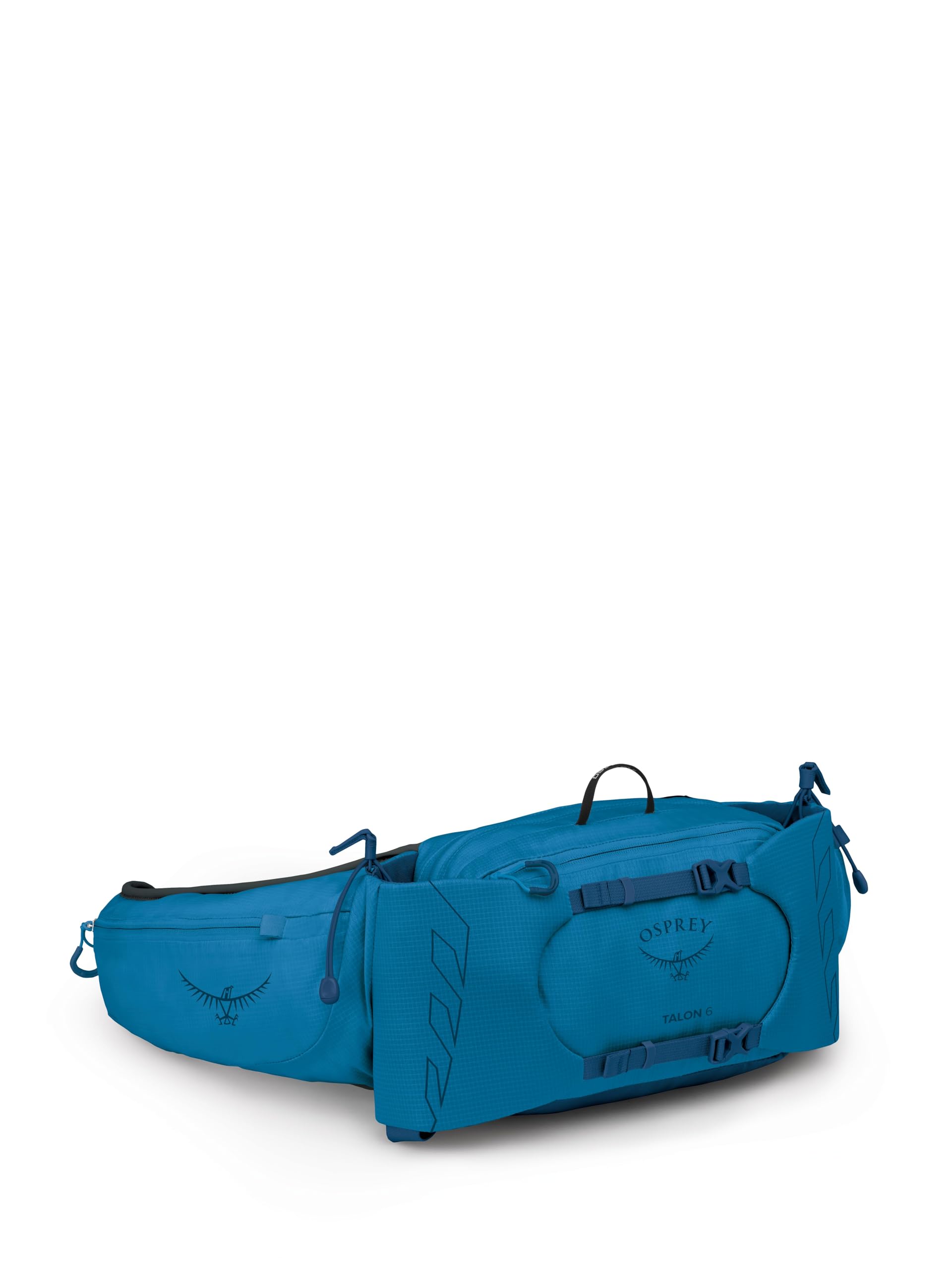 Osprey Talon 6L Mens Lumbar Hiking Waist Pack - Fanny Pack with Water Bottle Holders, Scoria Blue/Night Shift, Extended Fit