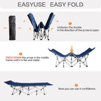 Colmerd Camping Cot With Comfortable Mattress Violet And Cerulean Cots For Sleeping Heavy Duty Camping Bed 2 Person Folding Cot
