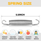 Zhent Trampoline Springs 5.5 Inch Heavy Duty Galvanized 60Si2Mn Trampoline Replacement Parts Accessories With Tool,Suitable For