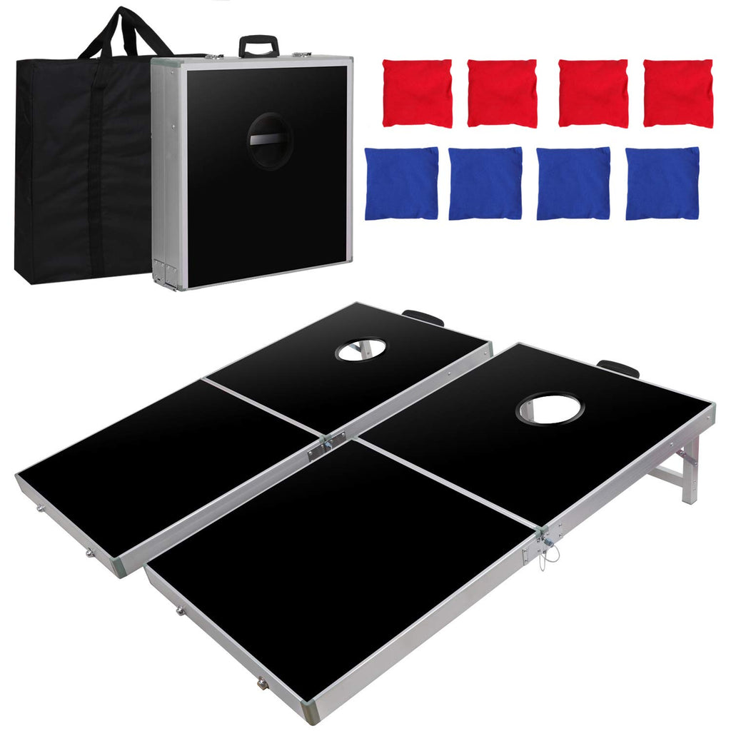 Nova Microdermabrasion 4 Ft X 2 Ft Cornhole Set, Aluminum Cornhole Outdoor Game Boards W/8 Regulation Bean Bags And Carrying Cas