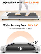 Therun Walking Pad, Under Desk Treadmill 2.5 Hp With Remote Control For Jogging And Walking, Widen Running Belt Portable 265Lbs