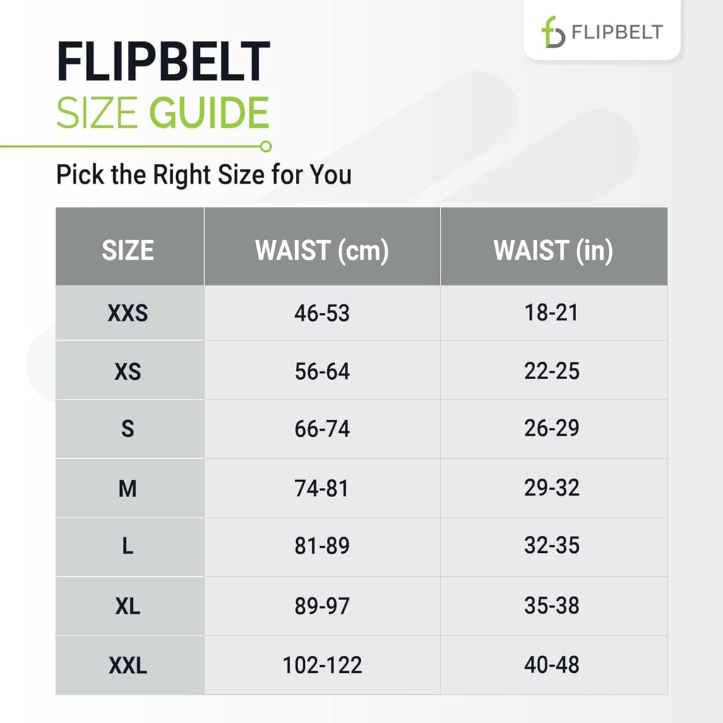 FlipBelt Classic Running Belt for Phone and Small Accessories, Exercise Waist Pouch for Women and Men, Midnight Blue, M