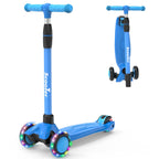 Kids Scooter,LED Lighted Wheels and 3 Adjustable Height Handlebars Scotters for Kids 3-12,3 Wheel Toddler Kick Scotter for Boys 