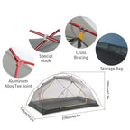 Naturehike Mongar 2 Person Backpacking Tent, 3 Season Camping Tent,Double Layer Free Standing Two Person Tents For Camping Hikin