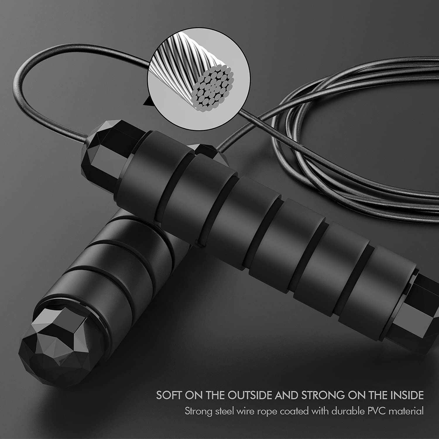 Jump Rope, Tangle-Free Rapid Speed Cable With Ball Bearings For Women, Men, And Kids, Adjustable Steel Workout With Foam Handles