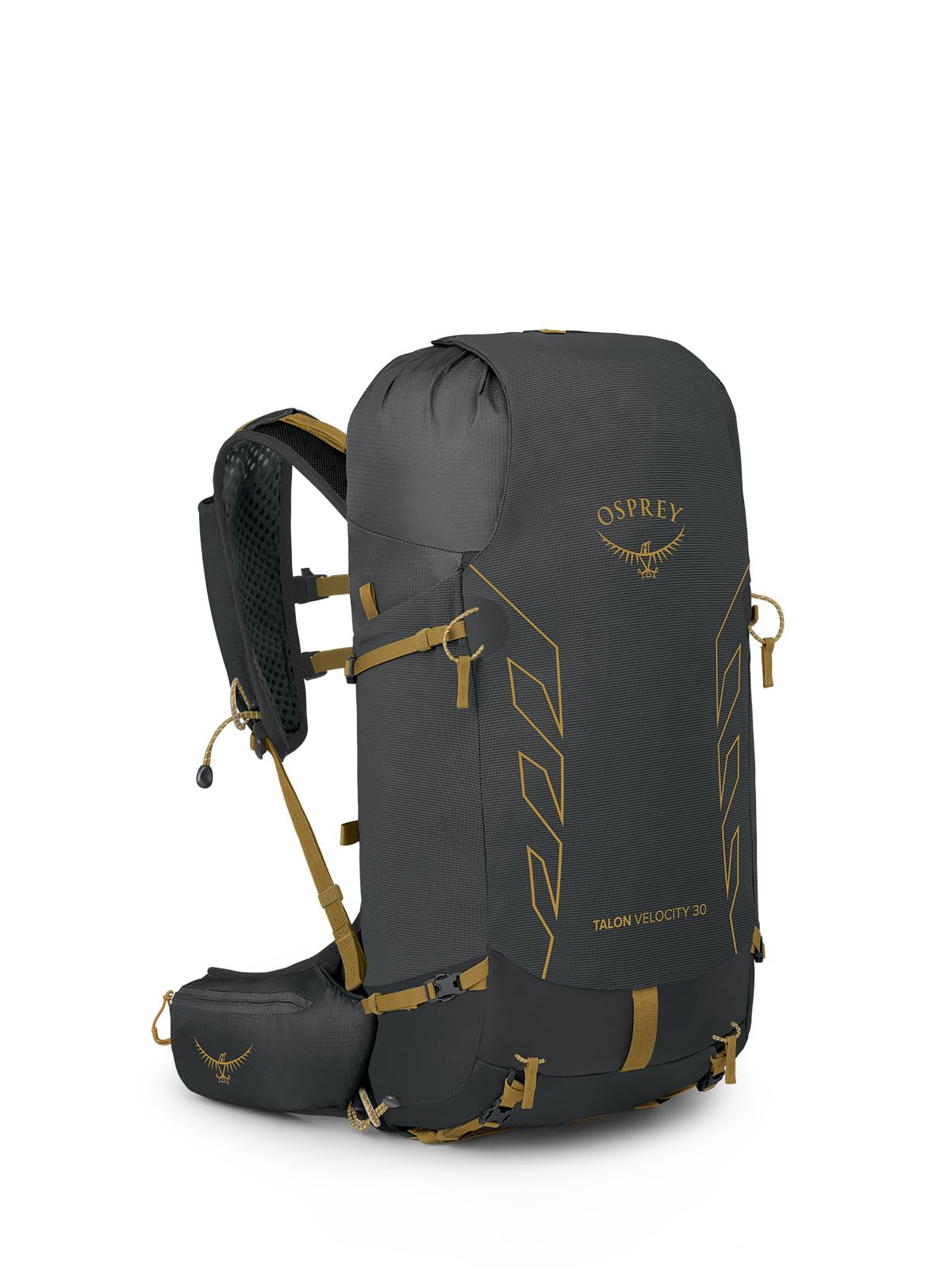 Osprey Talon Velocity 30L Mens Hiking Backpack, Dark Charcoal/Tumbleweed, S/M