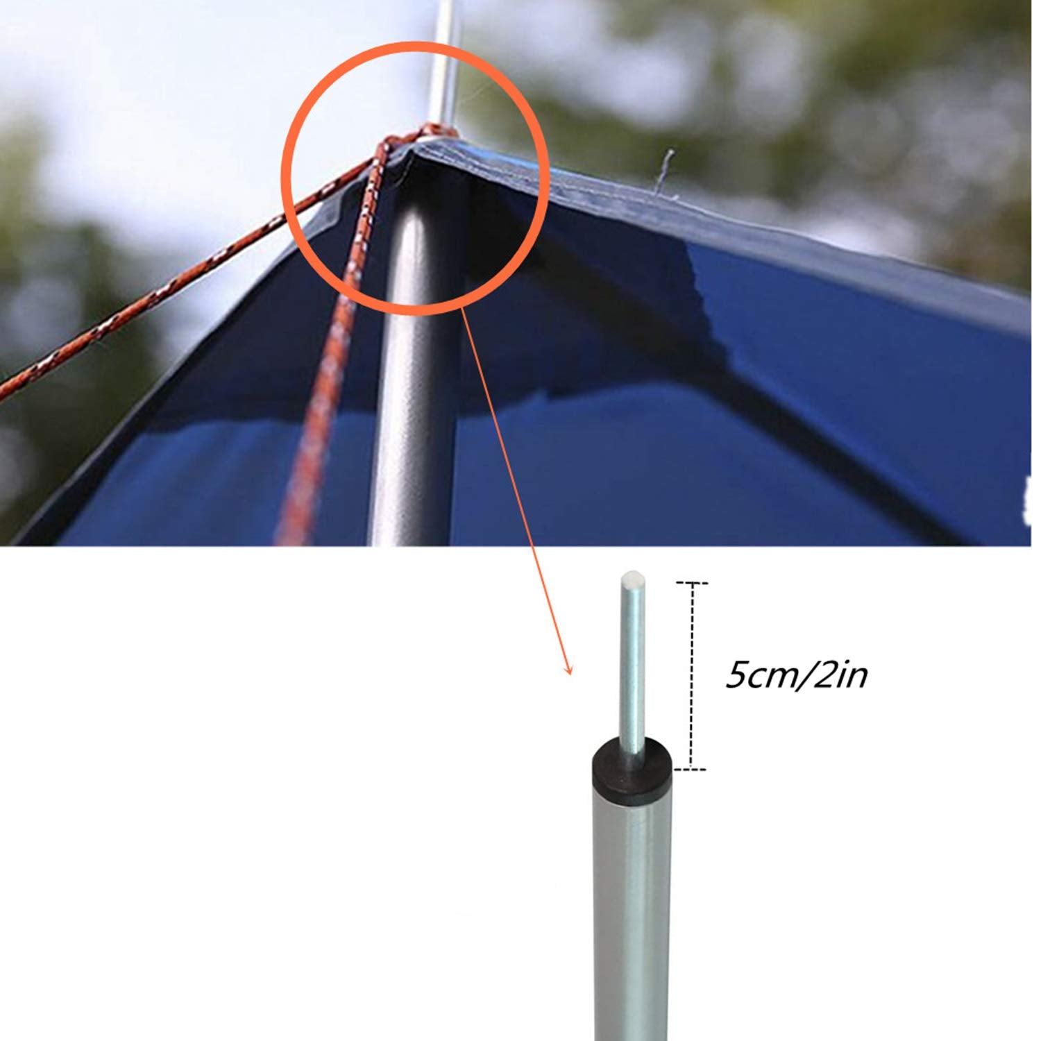 Adjustable Tarp Pole Canopy Pole Set Of 2, Portable Tent Poles Rodsfor Camping Tarps,Tent,Awnings, Shelters, Hiking