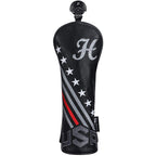 Big Teeth Golf Head Covers Driver Hybrid Fairway Usa Stripe And Star Golf Accessories (Hybrid Cover)