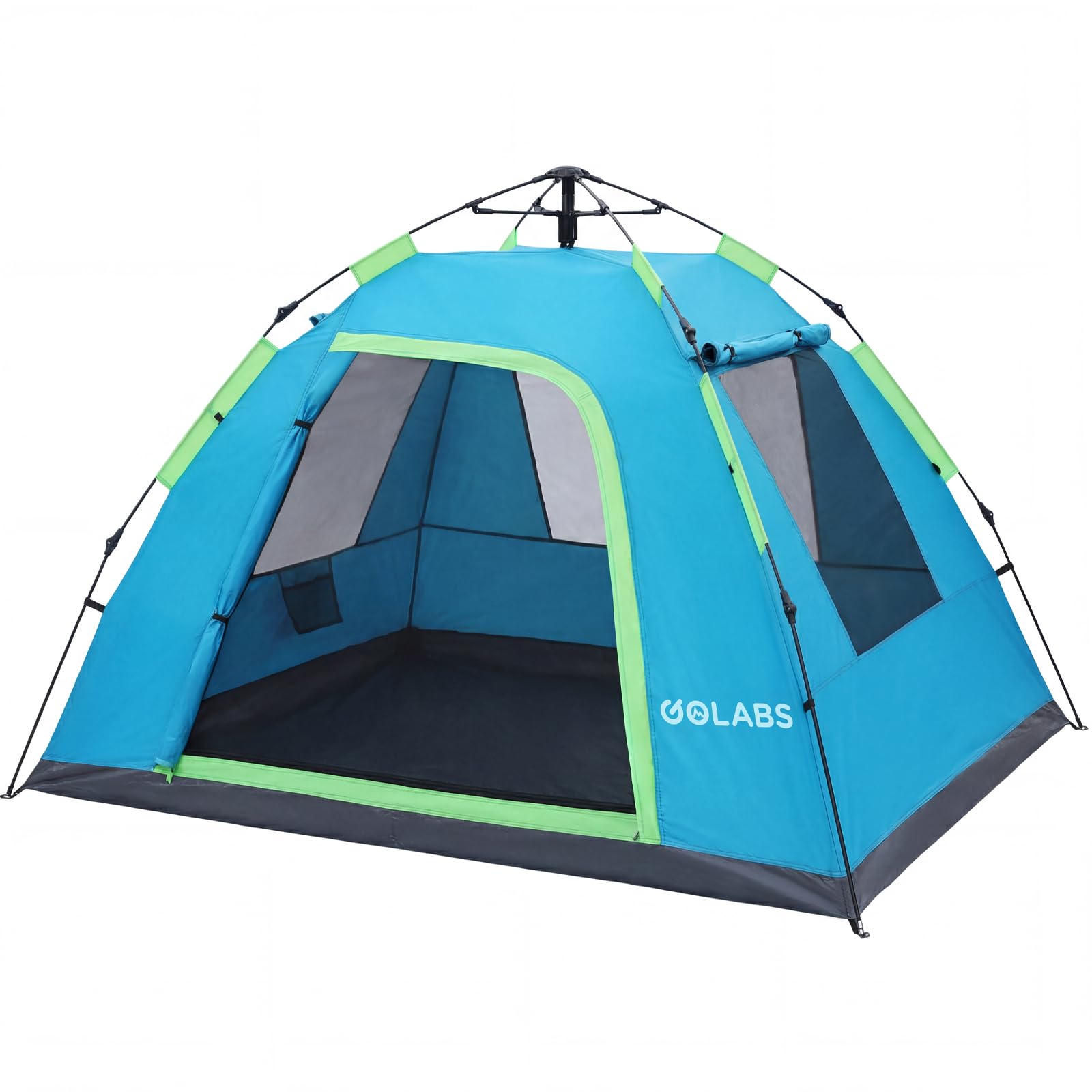 Golabs CT3 2 Person Instant Camping Tent, 1-Minute Setup by Pre-Attached Pole, 4 Side Mesh & Door Ventilation, Lightweight 4.8lb