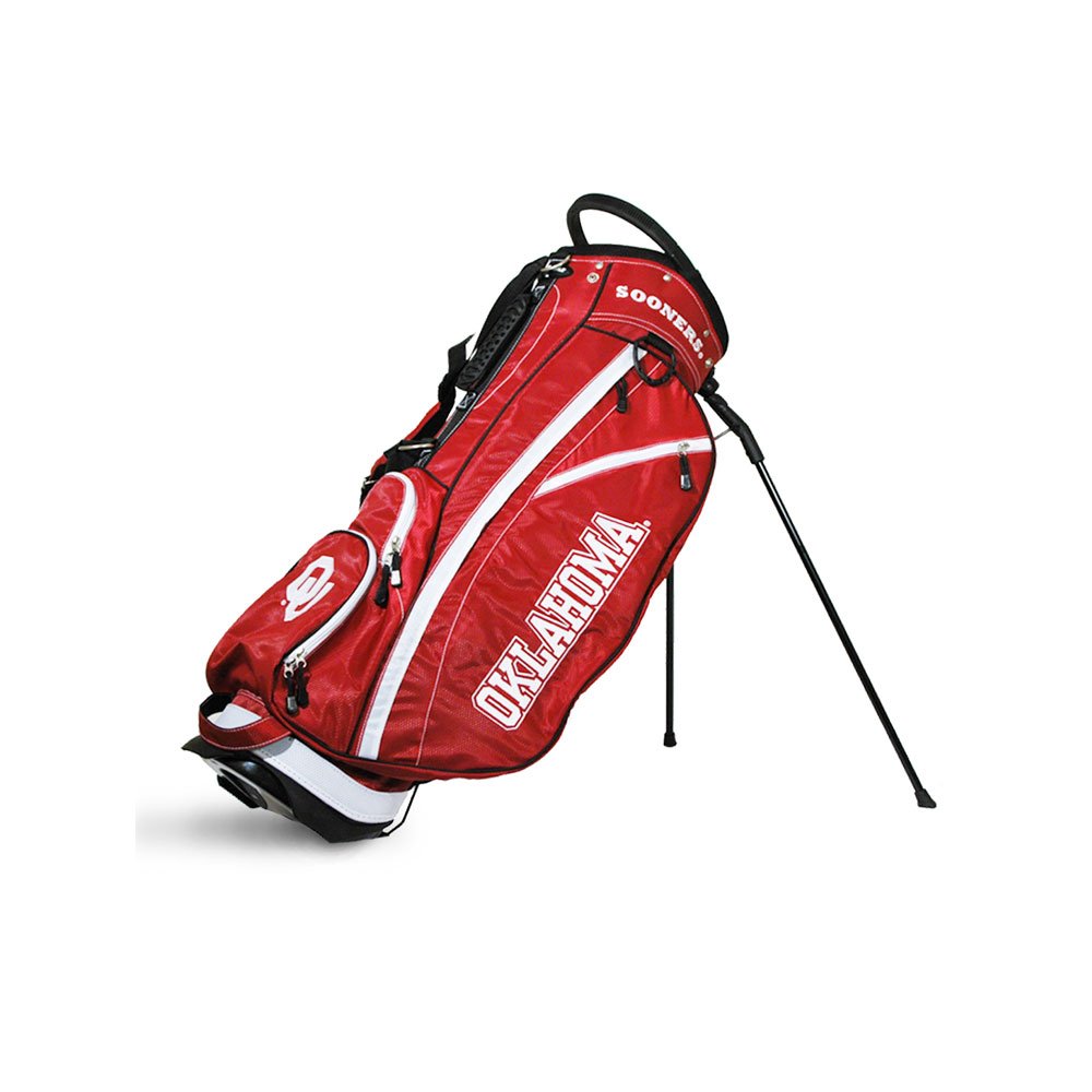 Team Golf Ncaa Oklahoma Sooners Fairway Golf Stand Bag, Lightweight, 14-Way Top, Spring Action Stand, Insulated Cooler Pocket, P