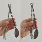 Dawn Deer Titanium Fork & Spoon Set - Camping Tongs | Ultralight Backpacking Utensils, Heat-Resistant & Rustproof | Backpacking,