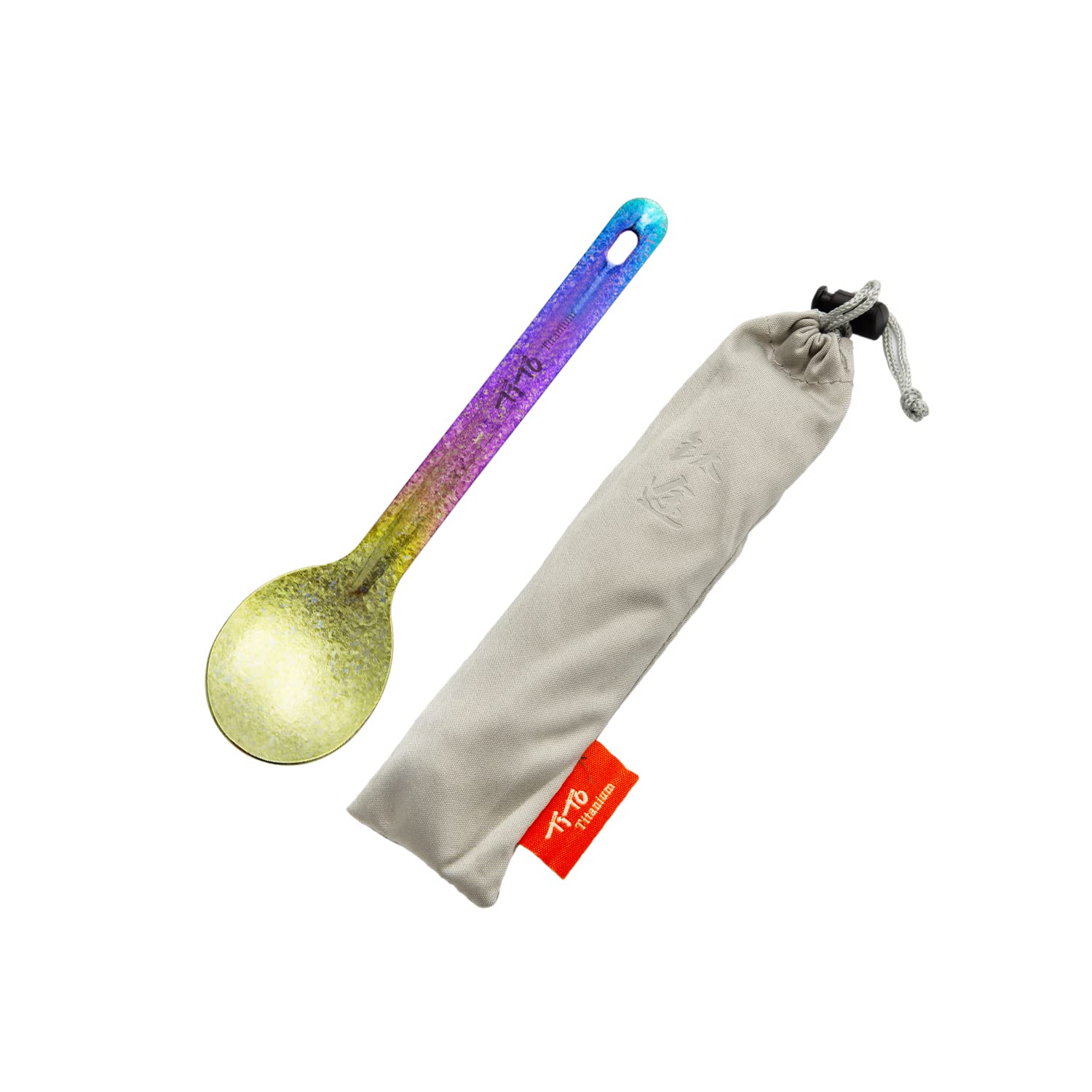 Tito Bright Colorful Titanium Spork For Outdoor Camping Light Weight Titanium Spoon For Travel Home With Cloth Bag (Colorful Spo