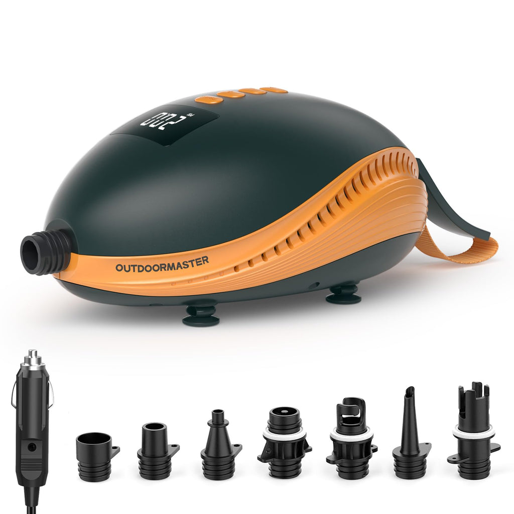 Outdoormaster 20Psi High Pressure Paddle Board Pump Electric Dolphin Ii -Quick Portable Sup Air Pump,Auto-Off &12V Dc Car Connec