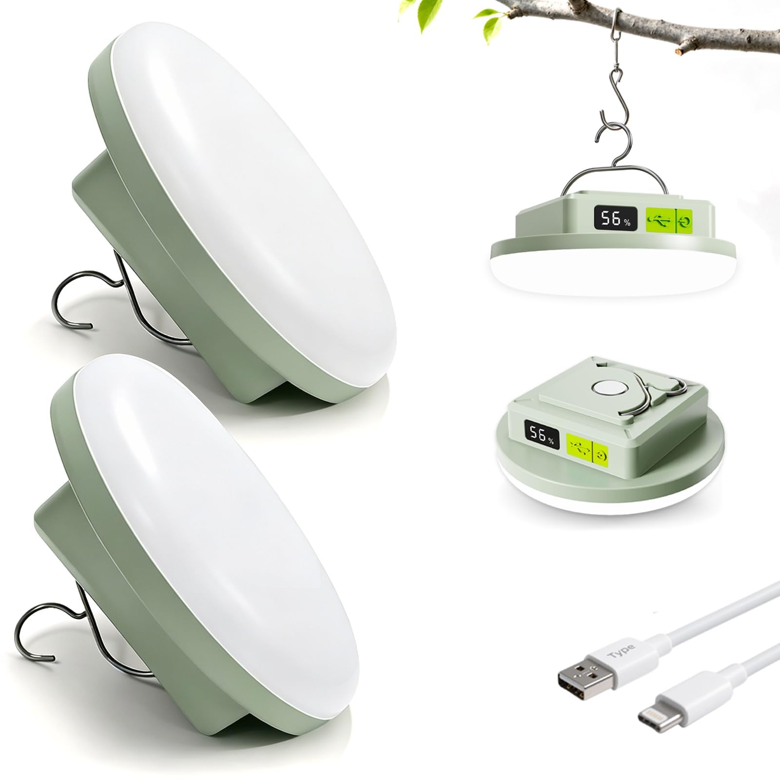 Tent Lights & Canopy Lights, Camping Lantern/Lamp, Rechargeable LED Camping Light, 4500LM 4 Modes Dimmable, 12000mAh Magnet Flas