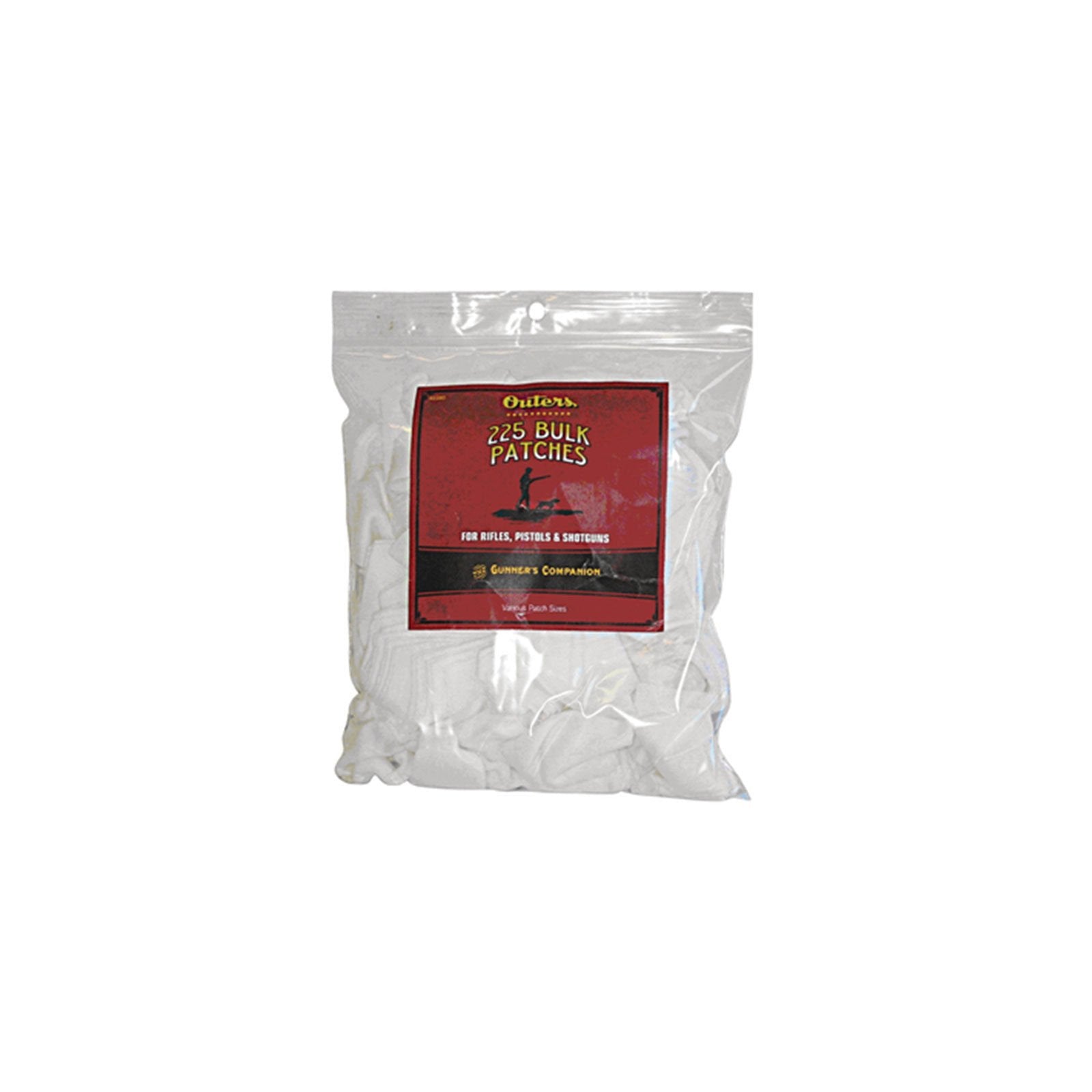 Outers .30 - .50 Caliber Bulk Bagged Cotton Patches (225 Count)