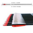 Tiger Archery 30Inch Carbon Arrow Practice Hunting Arrows With Removable Tips For Compound & Recurve Bow(Pack Of 12) (Red White)
