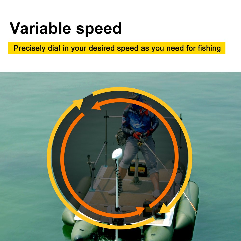 Aquos Haswing White 12V55Lbs 54Inch Bow Mount Trolling Motor With 2.4G Remote Control, Wireless Foot Control, Quick Release Brac