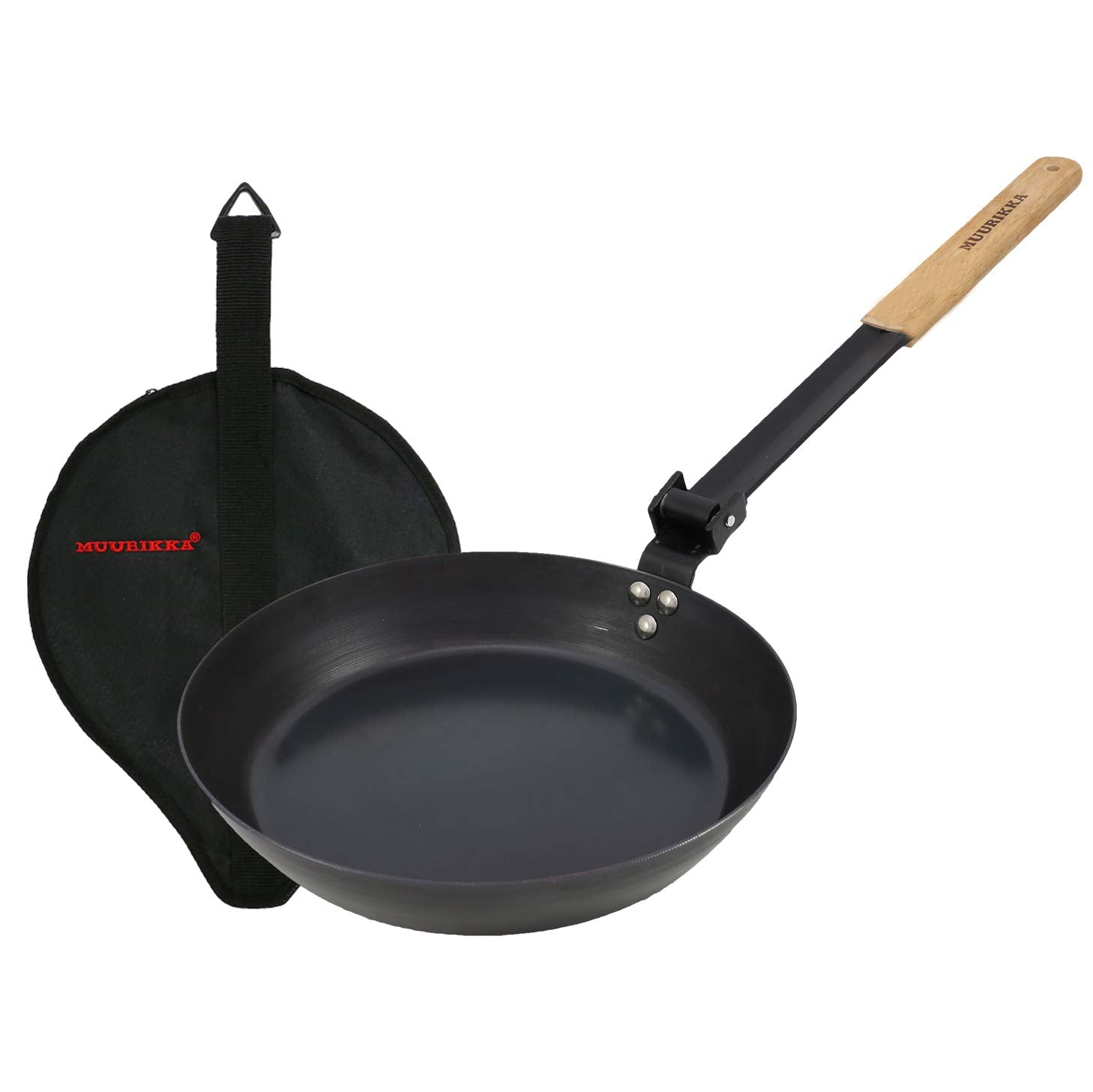 Muurikka Folding Campfire Frying Pan With Protective Bag For Hiking And Camping - Use On An Open Fire Or Barbeque Grill