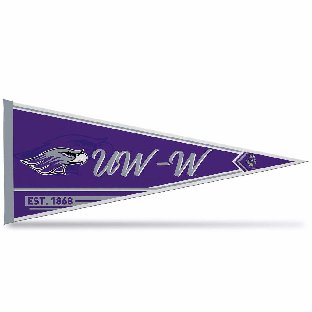 Rico Industries Ncaa Wisconsin-Whitewater Warhawks Classic 12'' X 30'' Felt Wall D  Cor Pennant - Great For Home/Bed Room/Man Ca