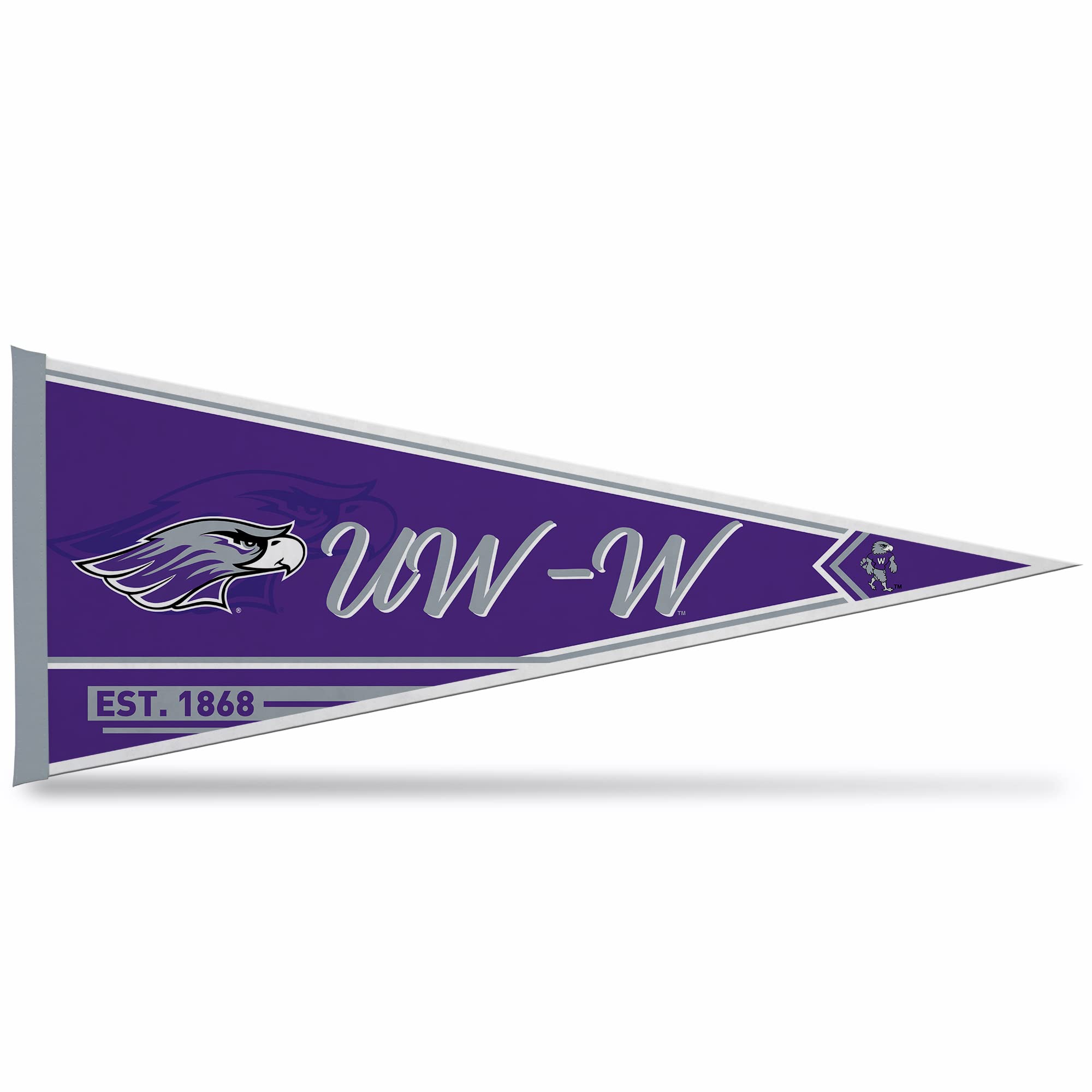 Rico Industries Ncaa Wisconsin-Whitewater Warhawks Classic 12'' X 30'' Felt Wall D  Cor Pennant - Great For Home/Bed Room/Man Ca