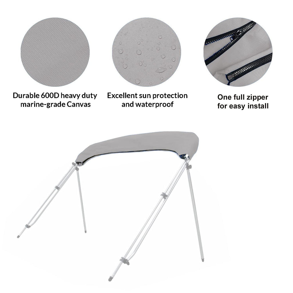 Savvycraft Bimini Top Storage Boot 97''-103'' Width Grey Color, Waterproof Uv Protection Bimini Top Replacement Boot, Fit Round