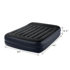 Intex 64123Ed Dura-Beam Plus Pillow Rest Air Mattress: Fiber-Tech - Queen Size - Built-In Electric Pump - 16.5In Bed Height - 60