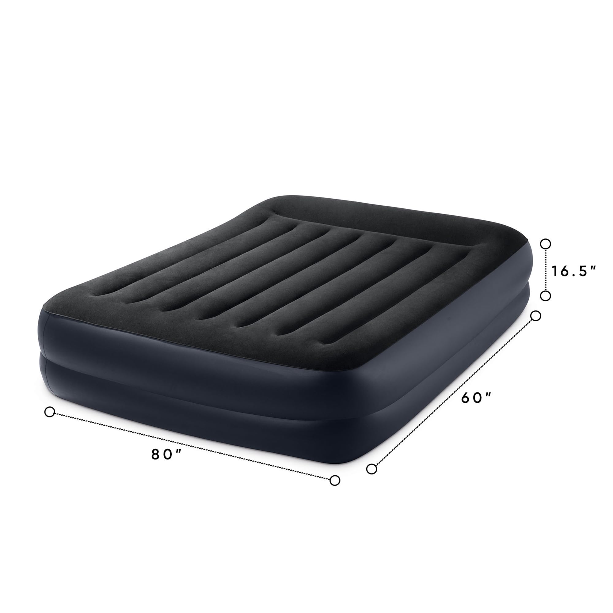 Intex 64123Ed Dura-Beam Plus Pillow Rest Air Mattress: Fiber-Tech - Queen Size - Built-In Electric Pump - 16.5In Bed Height - 60