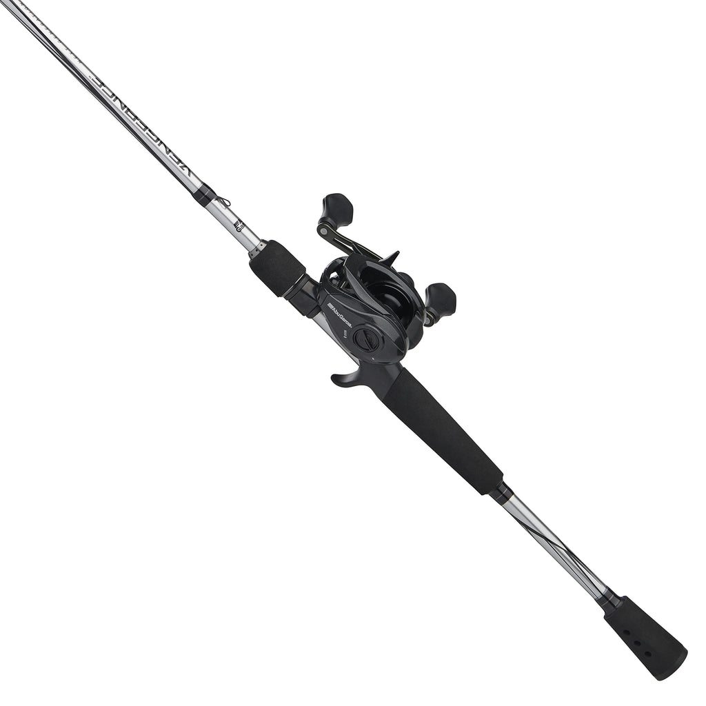 Abu Garcia Vengeance Low Profile Baitcast Reel And Fishing Rod Combo, Black/Silver, 7' - Medium Heavy - 1Pc- Right-Handed