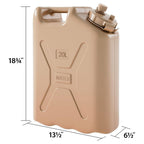 Scepter 5 Gallon Water Container, 20 Liter Portable Military Style Storage For Camping, Outdoors And Emergency, With Bpa-Free Pl