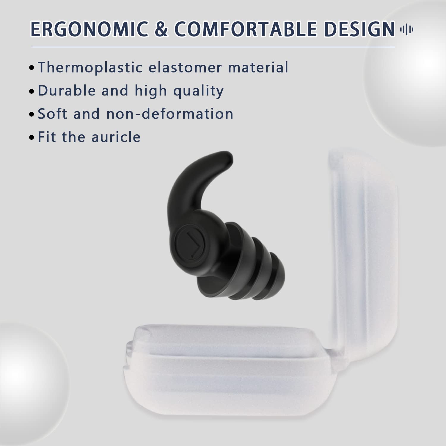 Waterproof Swimming Ear Plugs For Adults, 3 Pairs Reusable Silicone Swimmer Earplugs, Ear Protection For Showering Swimming Bath