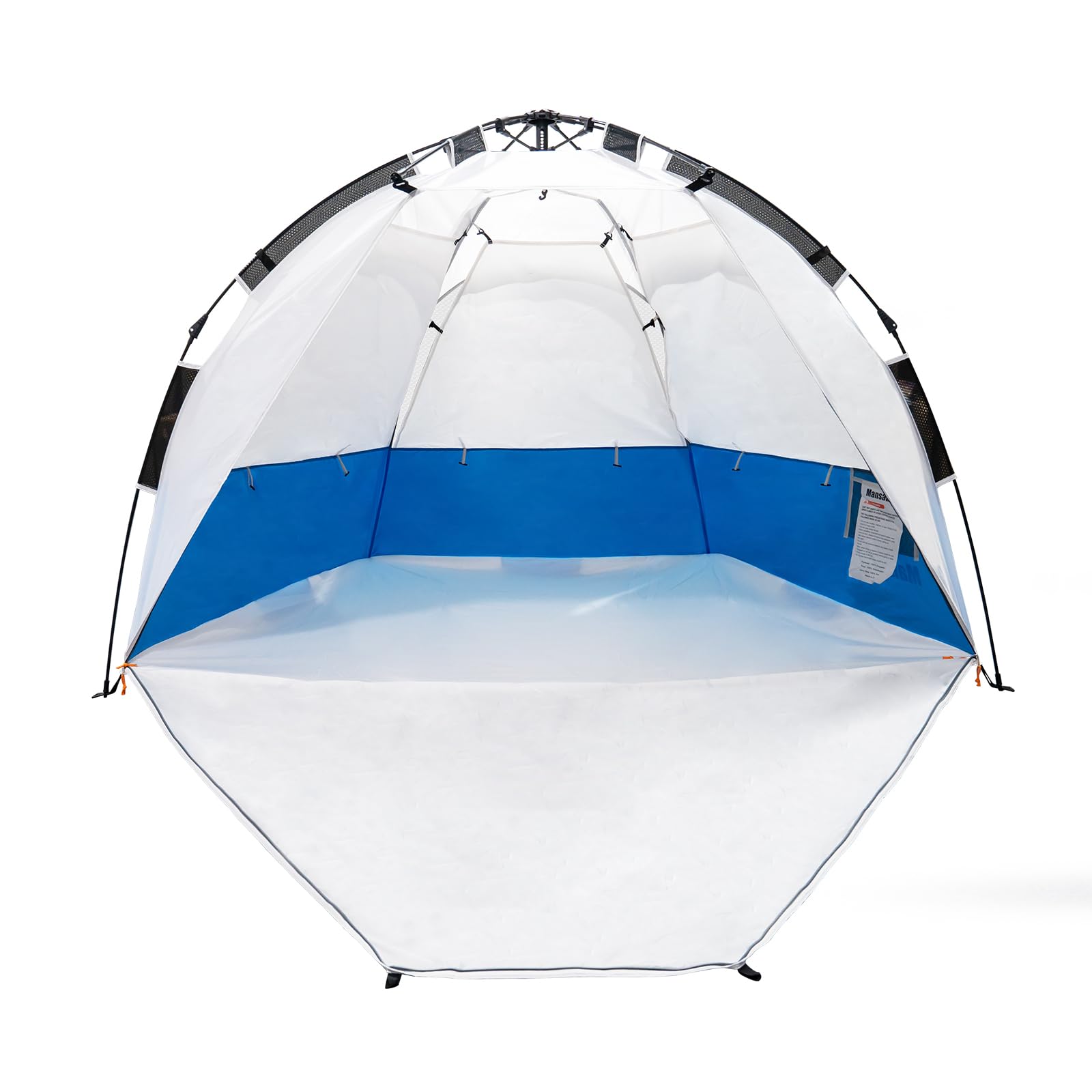 Mansader Easy Pop Up Beach Tent For 3-4 People, Automatic Setup Beach Shelter With Upf 50+ And 3 Ventilation Windows, Portable S
