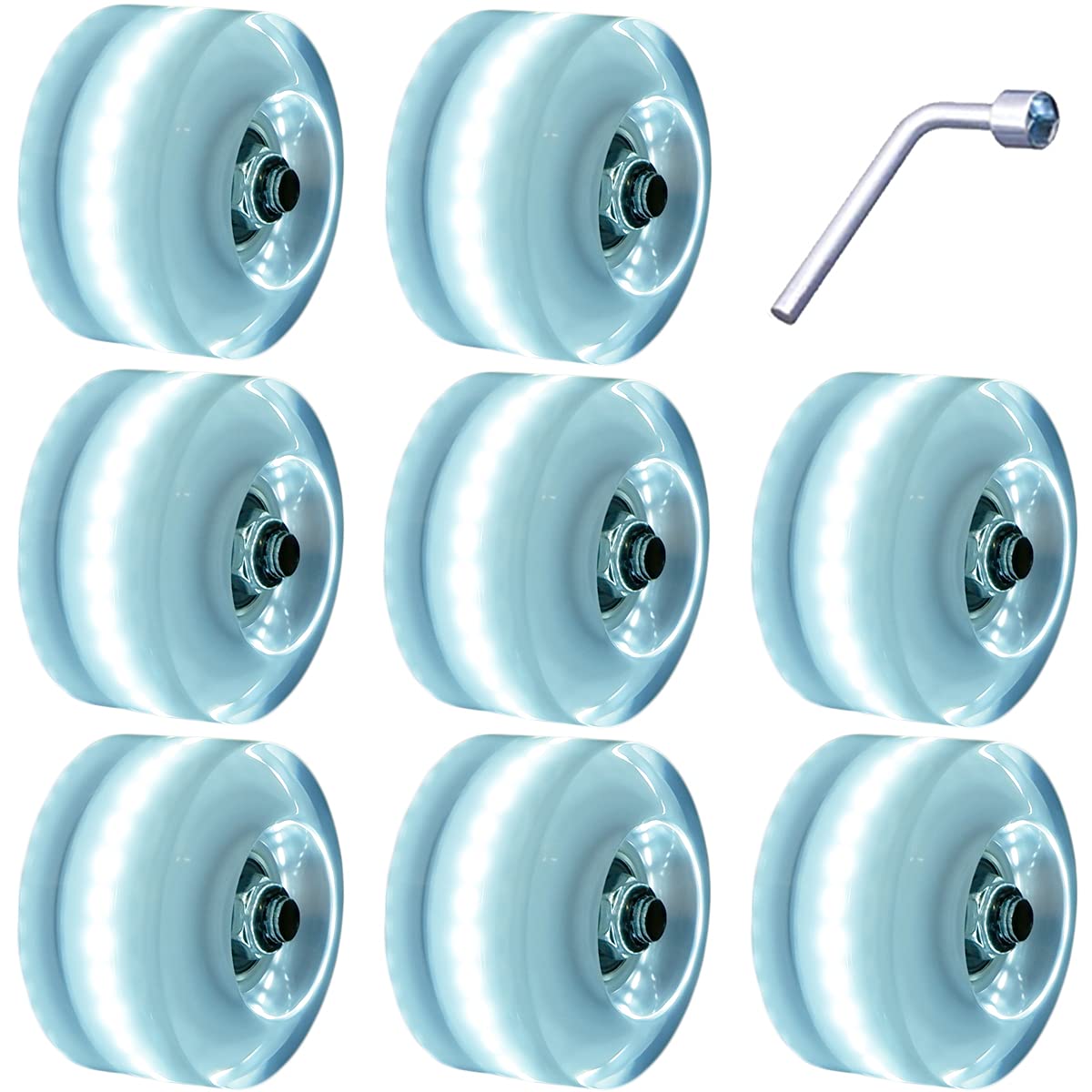 Nezylaf 8 Pack 78A Light Up Roller Skate Wheels 32  5836  65Mm, Luminous Skate Wheels With Bearings Installed For Indoor Or Outd